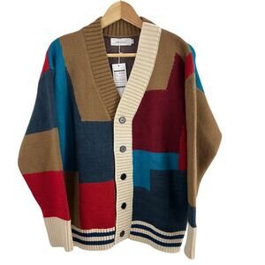 Gurunvani Colorblock Sweater Cardigan Women Size XS
